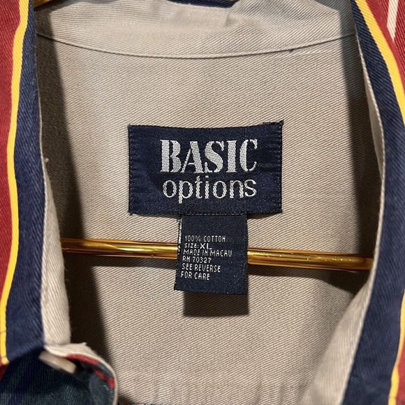 Basic Options Long Sleeve Button Down Shirt XL Vintage Striped 100% Cotton - Picture 3 of 7